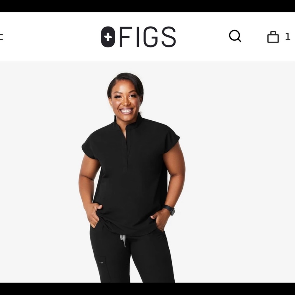 Figs scrub set, black. Rafaela top S, pants SP